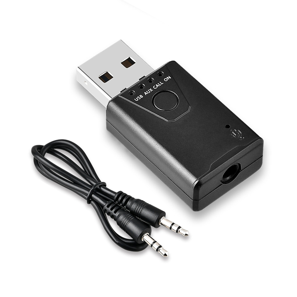 เครื่องรับสัญญาณเสียง Bluetooth 5.4  AUX USB อะแดปเตอร์รับสัญญาณเสียงสเตอริโอ การโทรแบบแฮนด์ฟรี เอาต์พุตคู่สเตอริโอรถ