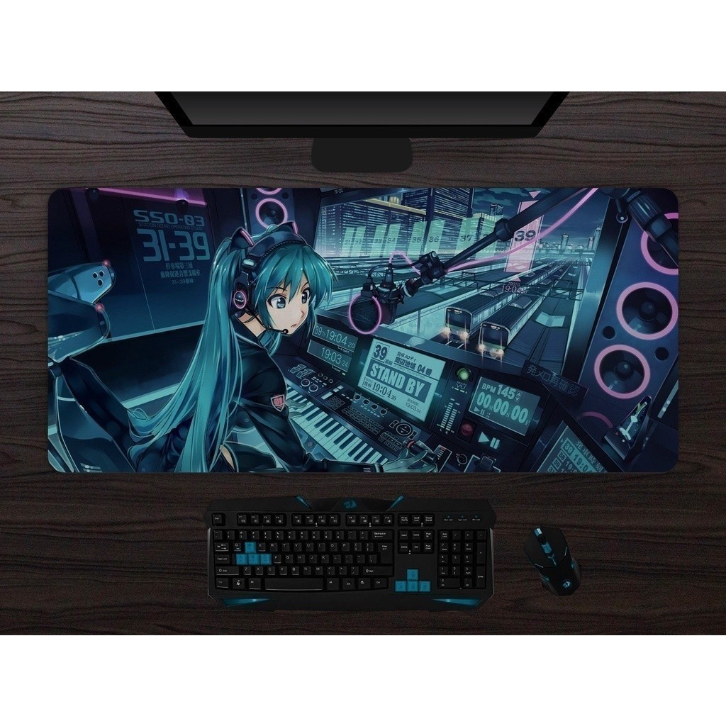แผ่นรองเมาส์ Miku | แผ่นรองเมาส์สําหรับเล่นเกมทรงสี่เหลี่ยม Hatsune XL