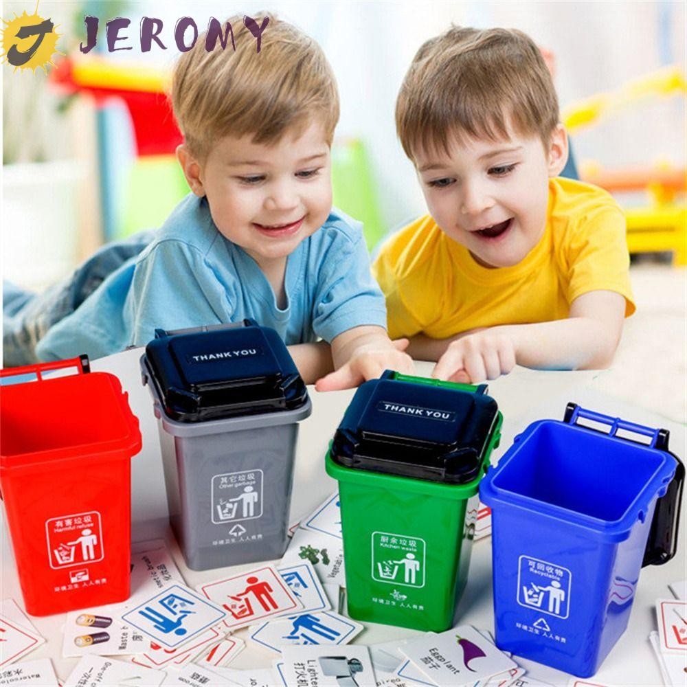 JEROMY ถังขยะรุ่น Home Storage สามารถตกแต่งของเล่น Desktop Organizer การศึกษาพลาสติก Mini ขยะ Sorting ถังขยะขนาดเล็ก
