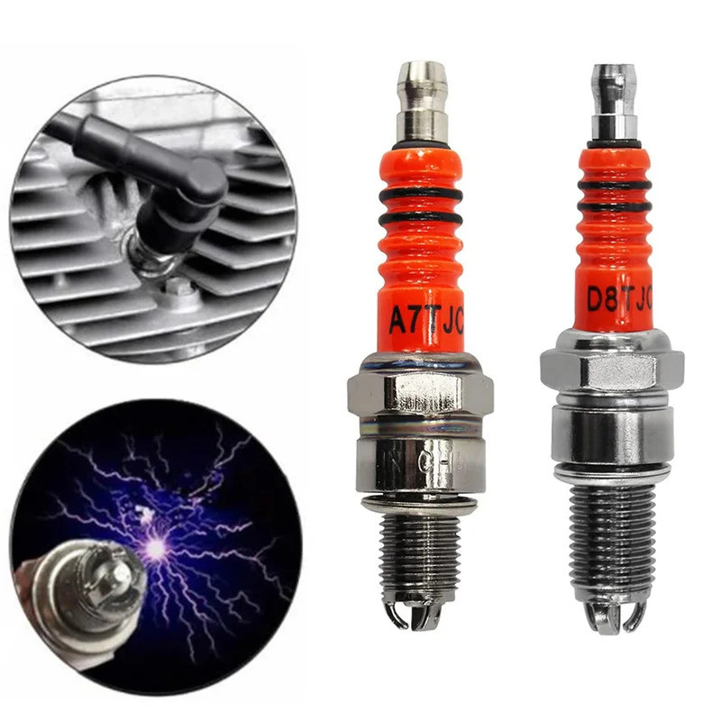 D8TJC A7TJC Spark Plug สําหรับรถจักรยานยนต์ 150cc 200cc 250cc Pit Dirt Bike ATV สกู๊ตเตอร์ทนทานสามEl