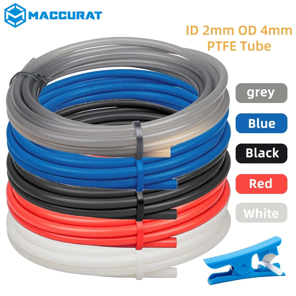 1/2/4M 3D เครื่องพิมพ์ PTFE หลอด Bowden Extruder J-head V5/V6 Hotend 1.75 มม.เส้นใย ID2 มม.OD4 มม.Teflonto ท่อสําหรับ Ender3 Bambu Lab