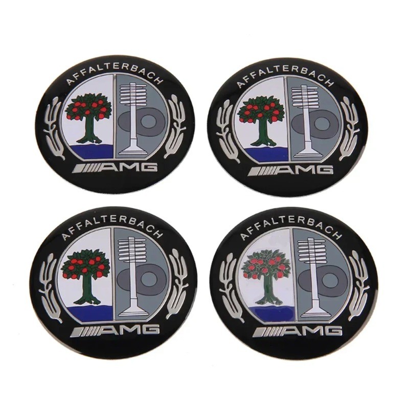4PCS 75 มม.รถศูนย์ล้อ Hub Cap สติกเกอร์สัญลักษณ์สําหรับ Mercedes Benz W203 W204 W205 W209 W210 W211 W212 W176 - รูปที่ 4