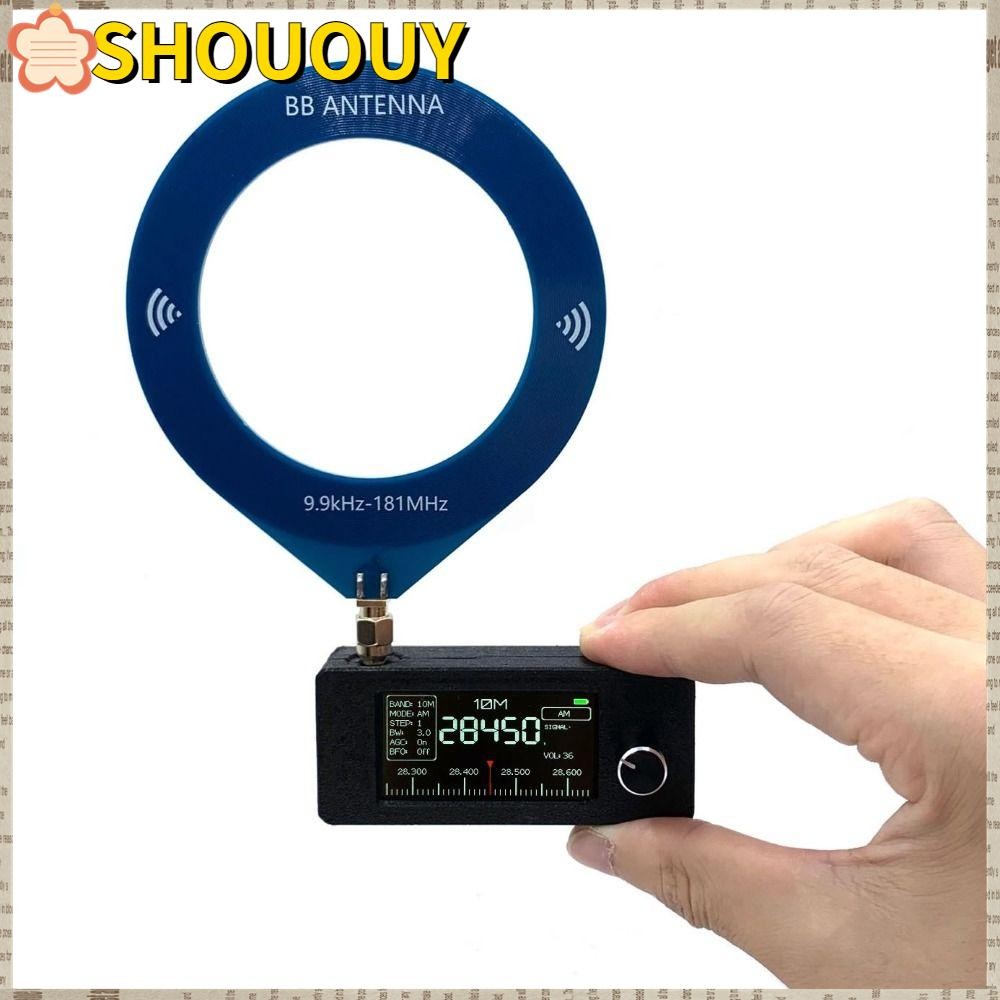 SHOUUY Pocket Mini Radio, 1.9 นิ้วหน้าจอ IPS พร้อมเสาอากาศ SI4732 0.5-108mhz วิทยุ HF SW MW VHF แบบพ