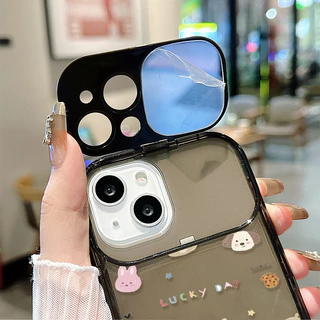 จัดส่งในพื้นที่ เคสกระจกแต่งหน้า สีชมพู โรแมนติก น่ารัก For IPhone16 15 14 13 11 6 7 8 plus Pro Promax X XR XSMAX HZJ133