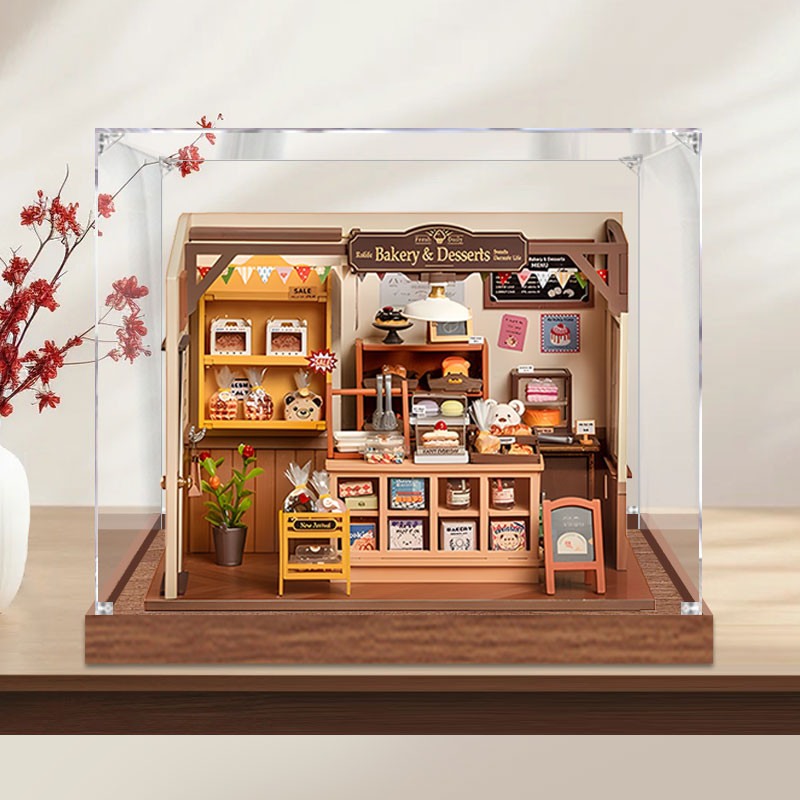 [กล่องแสดงโปร่งใส] เหมาะสําหรับ Ruolai Beccas Bakery หมีน้อย Meal Bar Sam Bookstore ป้องกันฝุ่น DIY 