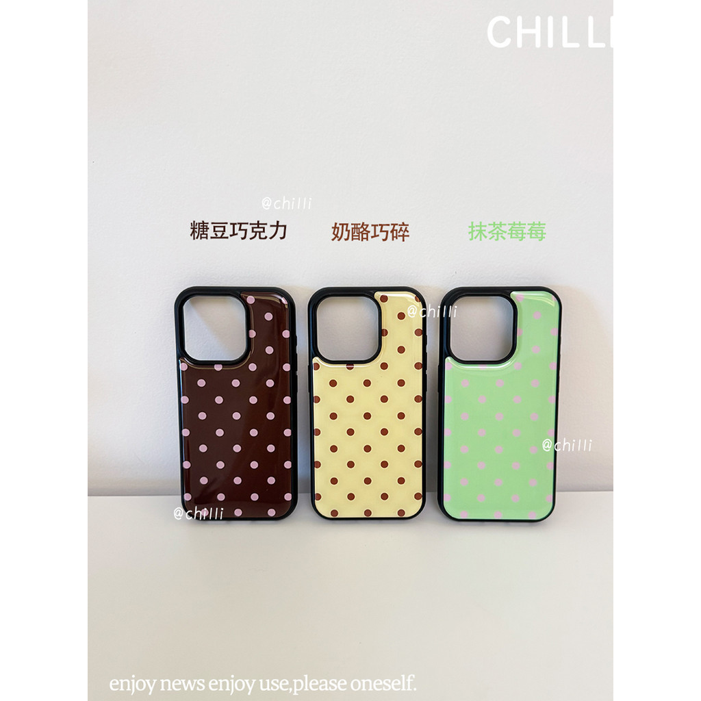 Polka Dot เคสโทรศัพท์ Drop-Resistant สําหรับ iPhone 16 Promax 15 Promax 11 12 13 14plus 15plus 16e 16plus 15pro