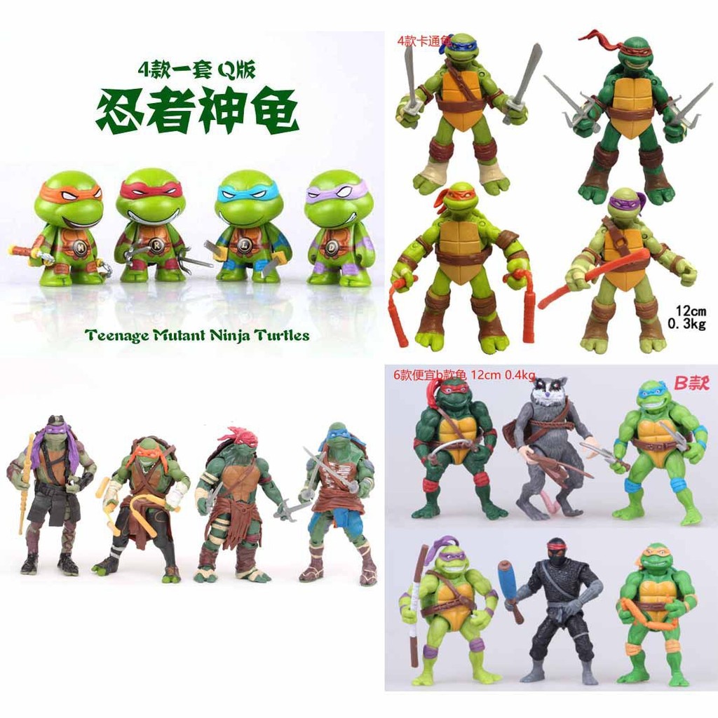 โมเดล โมเดล 3d 4และ6 Teenage Mutant Ninja Turtles เวอร์ชั่นภาพยนตร์ตุ๊กตาราฟาเอลรูปตุ๊กตาเคลื่อนย้าย