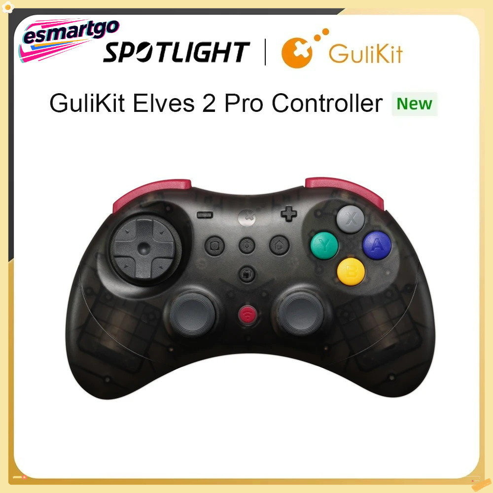 GuliKit Elves 2 Pro คอนโทรลเลอร์ไร้สาย: จอยสติ๊กเอฟเฟกต์ห้องโถงสําหรับสวิตช์ / สวิตช์ 2 Android / IO