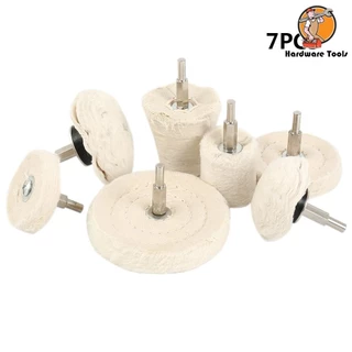 7 ชิ้นล้อขัดผ้าฝ้ายแผ่นขัดทนต่อการสึกหรอ Buffing ล้อ 6 มิลลิเมตร Shank Rotary เครื่องมืออุปกรณ์เสริม SHOPQJC3736