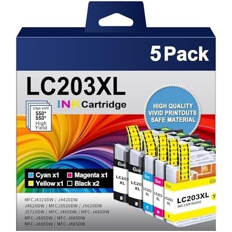 LC203XL ตลับหมึกสําหรับ Brother LC203 LC201 XL LC201XL หมึกทํางานกับ Brother MFC-J480DW MFC-J880DW M