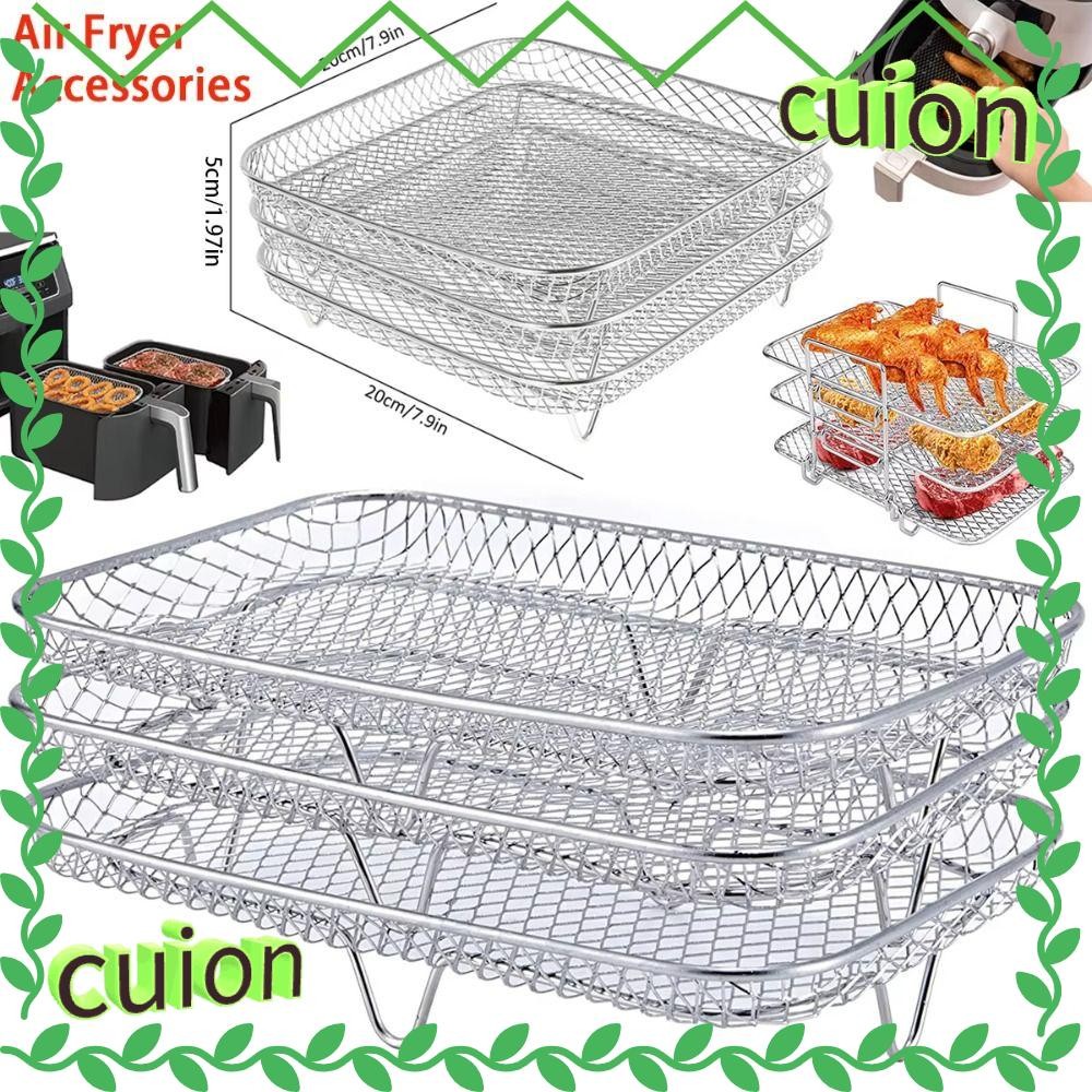 CUION1413 Air Fryer Rack,Stackable Stainless Steel Grill Rack, ทนทาน Non-Stick Grill ตะกร้า Gadgets ครัว