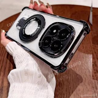 เคสโทรศัพท์สําหรับRedmiหมายเหตุ15 14 Pro + Plus Note15 15Pro 15Pro + 4G 5G 2025 เคสโทรศัพท์CDขาตั้งแหวนวงเล็บชุบโปร่งใสกันกระแทกปกหลัง