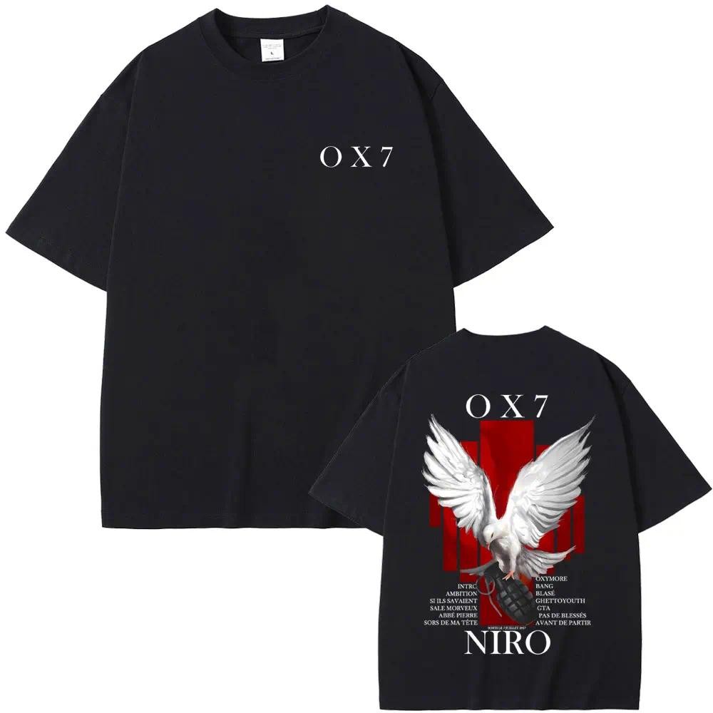 Rapper Niro OX7 Album Graphic T-shirt Men Women Hip Hop Fashion Pop Music T-shirts Male Casual Cotto