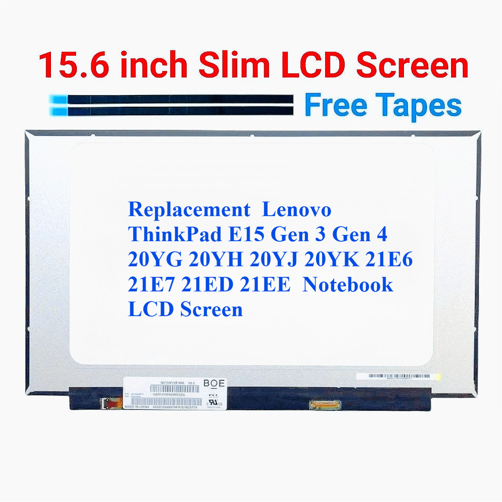 เปลี่ยน Lenovo ThinkPad E15 Gen 3 Gen 4 20YG 20YH 20YJ 20YK 21E6 21E7 21ED 21EE โน้ตบุ๊คหน้าจอ LCD