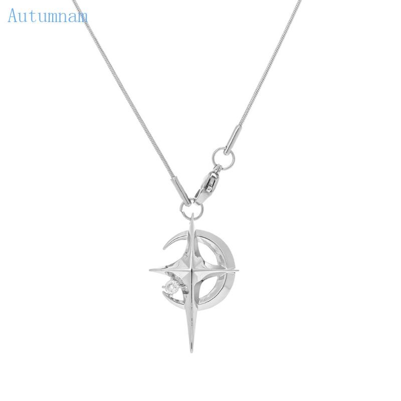 AUTU Moon Star จี้สร้อยคอล็อกเกอร์ สไตล์.Statement สำหรับผู้หญิง EGirls