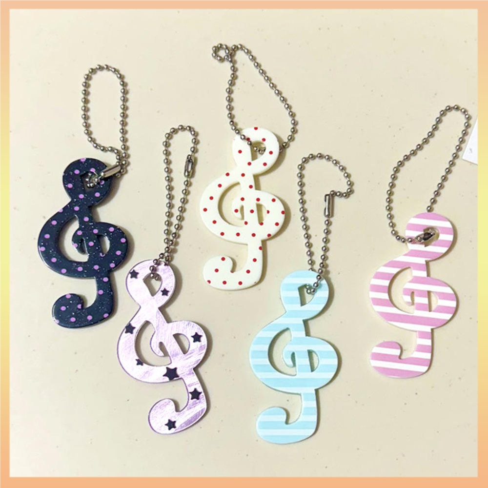 Elegant Creative Music Note พวงกุญแจศิลปะอะคริลิคจี้เพลงคุณภาพสูงที่ไม่ซ้ํากันสําหรับของขวัญกระเป๋าเป้สะพายหลังสวมใส่ทุกวัน