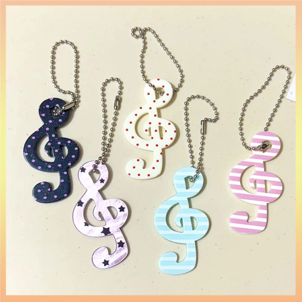 Elegant Creative Music Note พวงกุญแจศิลปะอะคริลิคจี้เพลงคุณภาพสูงที่ไม่ซ้ํากันสําหรับของขวัญกระเป๋าเป้สะพายหลังสวมใส่ทุกวัน