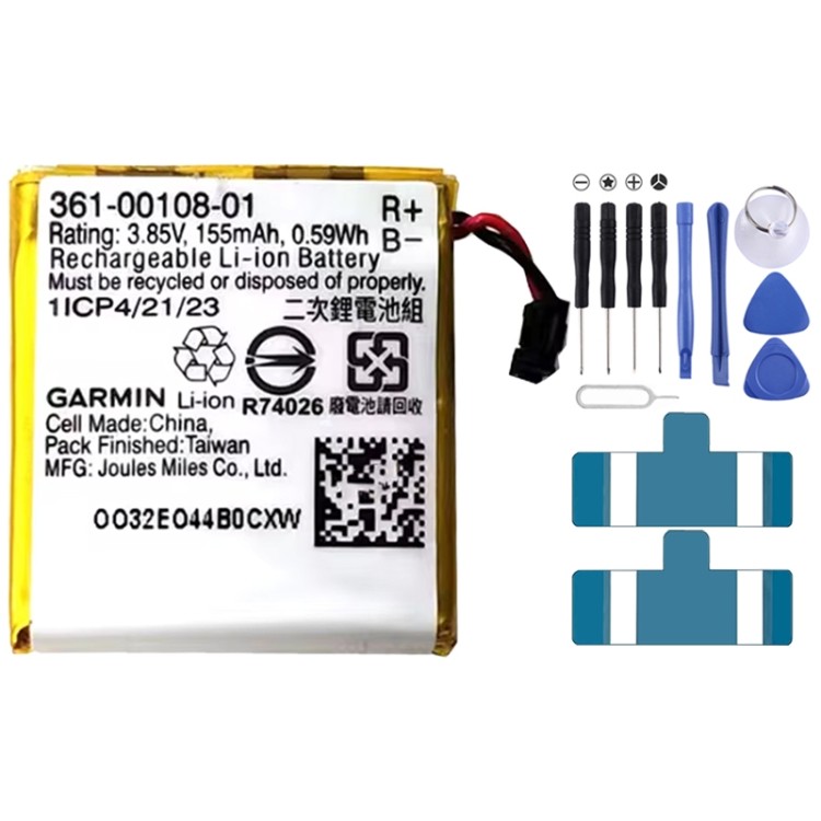 จัดส่งในวันเดียวกัน 155mAh 361-00108-01 แบตเตอรี่ทดแทนสําหรับ Garmin Vivoactive 3 / Vivoactive 3 Music