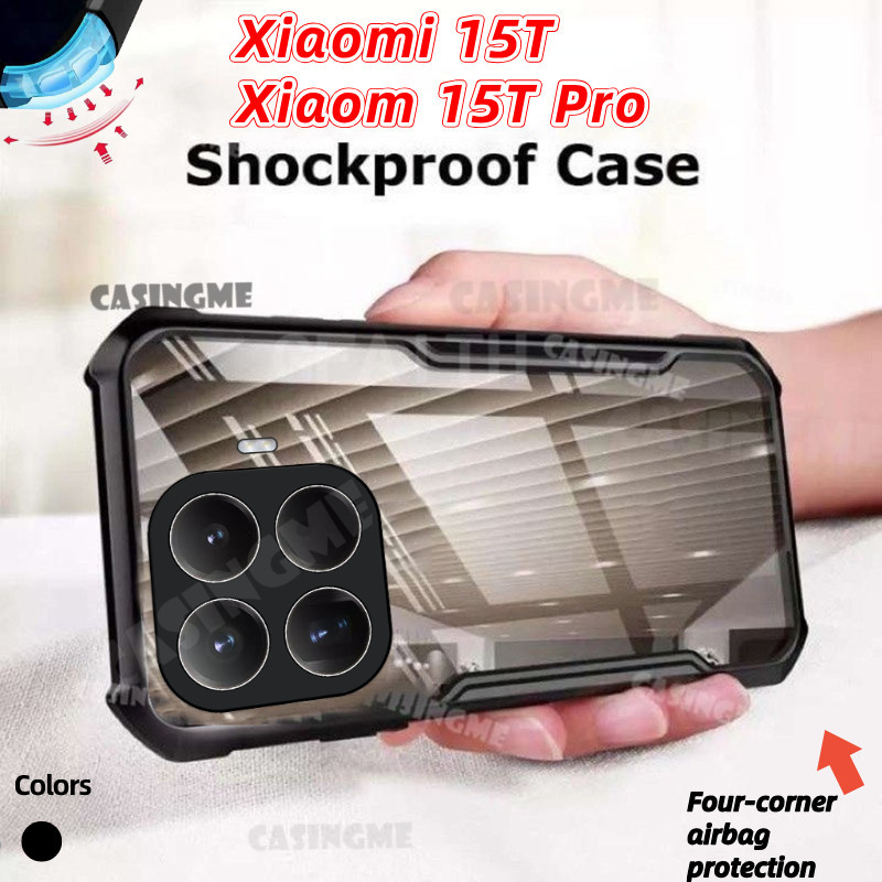 Xiaomi 15T 15TPro 2025 Transprent AirBag เคสโทรศัพท์สําหรับ Xiaomi 15T 15T 15 T T15 15TPro Xiaomi15T Pro 4G 5G 2025 กันชนกันกระแทกปลอกใสฮาร์ดปกหลัง