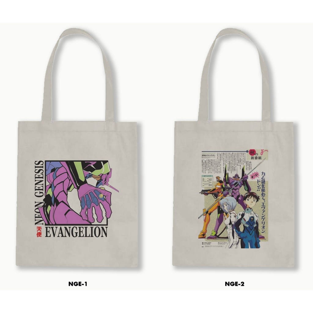 Canvas/Blacu Zipper Tote Bag - Neon Genesis Evangelion / Manga / Anime women cute