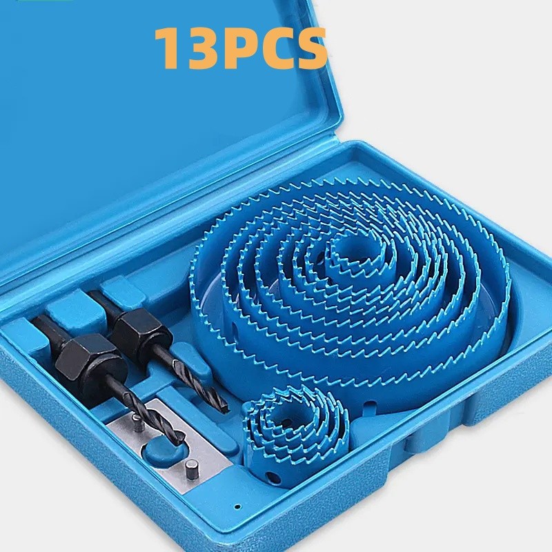 ​​ชุดดอกโฮลซอ H01 13 ชิ้น ขนาด 19-127 มม. สำหรับเจาะไม้ บอร์ดPVC แผ่นอลูมิเนียม และพลาสติก​​