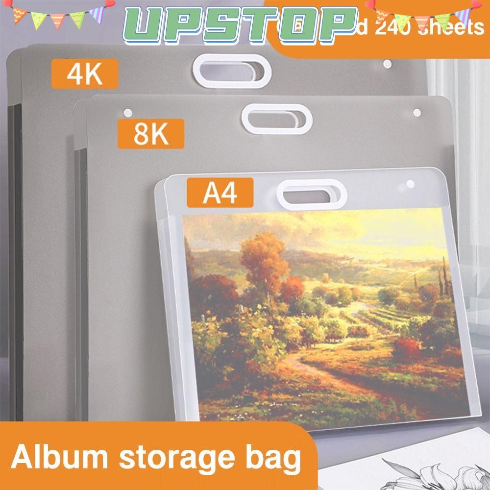 UPSTOPBO จิตรกรรมถุงเก็บกระดาษ,กันน้ํา 4K/8K/16K โฟลเดอร์แฟ้ม,โปร่งใสแบบพกพา A2/A3/A4 4K/8K/16K กระด