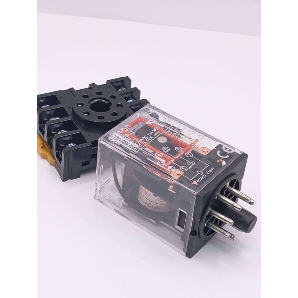 MK2P-I 12VAC รีเลย์ ฐานเสียบขาเสียบ MK2P 12vac MK2P-I 12VAC สินค้าถ่ายจากงานจริงของทางร้าน