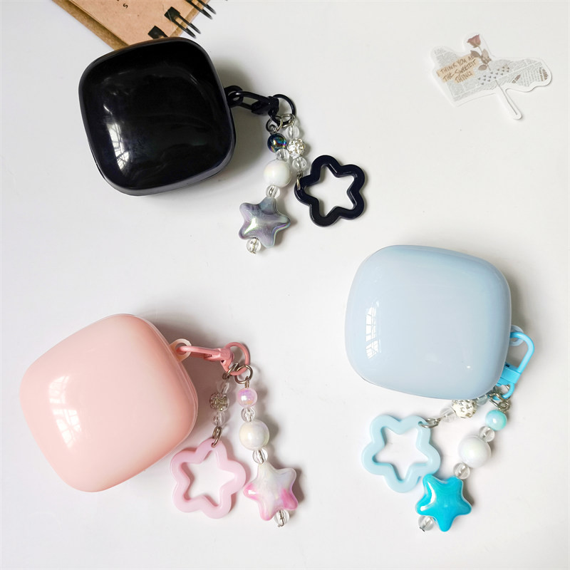 กล่องโซ่ดาวสำหรับ Samsung Galaxy Buds FE / Buds Live / Buds Core / Buds 2 Pro หูฟังป้องกันฝาพร้อมพวง