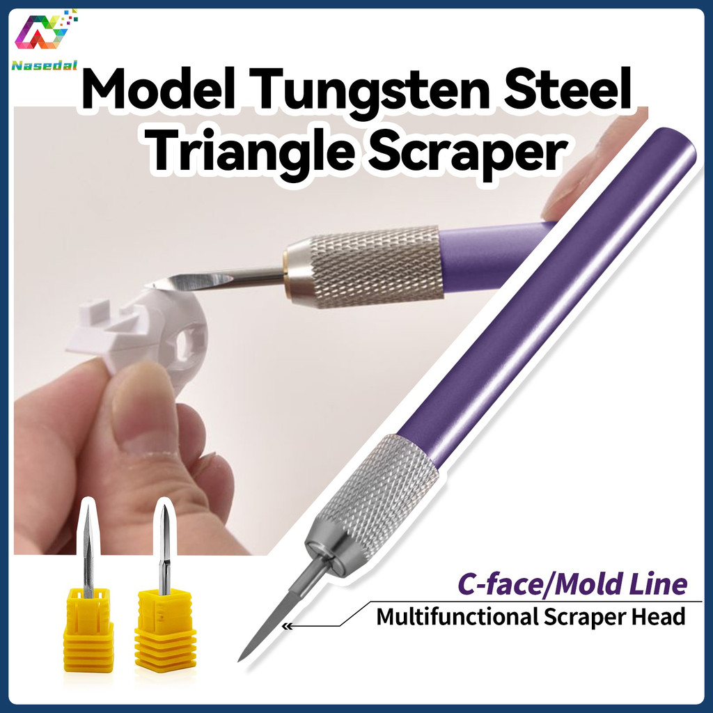 เหล็กทังสเตนมีดขูดสําหรับกันดั้ม-เพชร/สามเหลี่ยมรูปร่าง C-Surface/Line แกะสลัก Scraper Line เครื่องมือแกะสลักสําหรับ Gunpla DIY เครื่องมือ