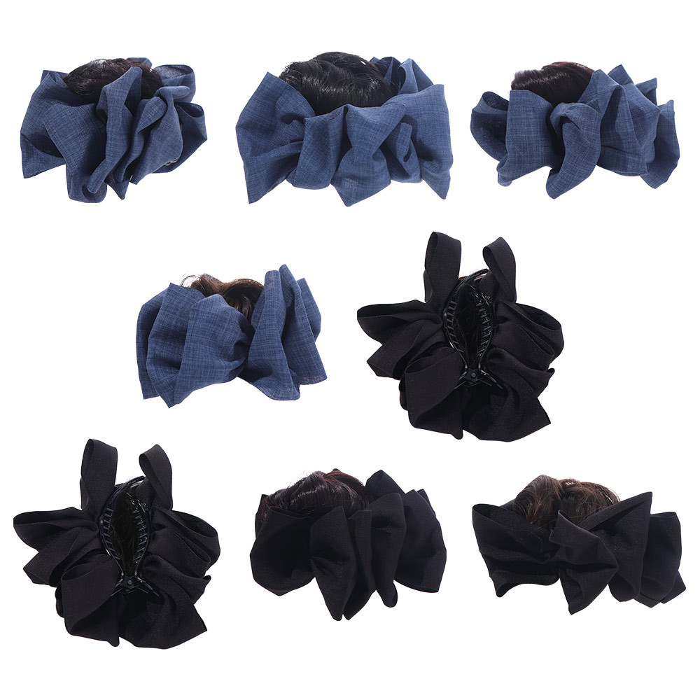 เจรีมี1สีฟ้าสีดําโบว์ ชญอง,กรงเล็บคลิปต่อผมมวยผมสังเคราะห์,อุปกรณ์ผม น่ากลัว ผมชิ้นปุยหัวบอลวิกผมผู้หญิง - รูปที่ 4