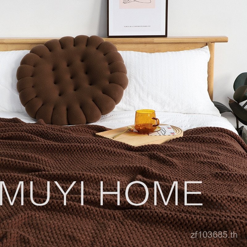 ผ้าห่มสไตล์อเมริกัน สำหรับโซฟาและเตียง ผ้านุ่ม สบาย พร้อมลายพู่สวยงาม XA88 BX62