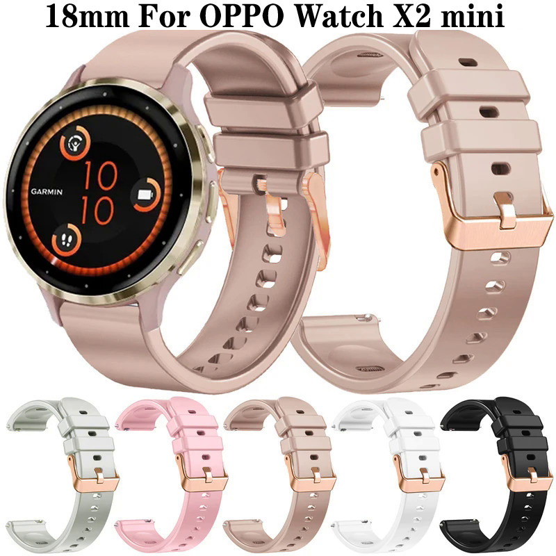 18 มม.สําหรับ OPPO Watch X2 min สายนาฬิกาสาวสร้อยข้อมือซิลิโคน Correa string