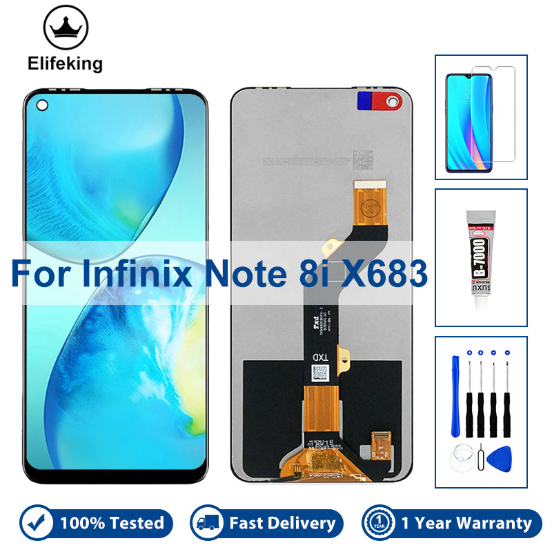 6.78 "LCD สําหรับ Infinix Note 8i X683 จอแสดงผล LCD Touch Screen Digitizer Assembly เปลี่ยน 100% ทดส
