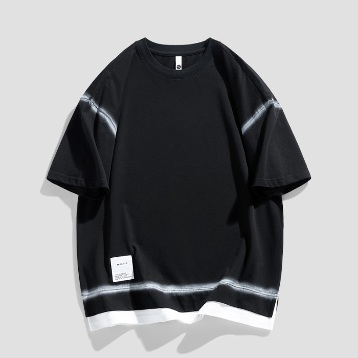 2025 NEW 2025SH/Heavyweight Pure Cotton Short Sleeve T-Shirt for Men 2024 Summer New Round Neck Loos