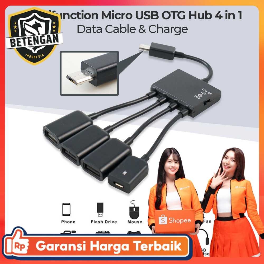 มัลติฟังก์ชั่น Micro USB OTG Hub 4in1 Data Cable & Charge - M3H4