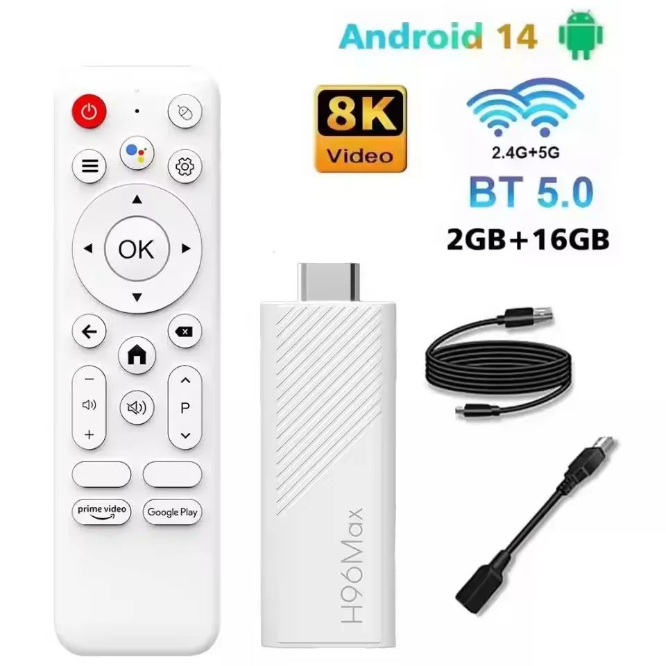 2025 ใหม่ H96 Max H313 Mini Tv Stick Android 14 สมาร์ททีวีกล่อง 2gb 16gb Wifi6 Bt 4k Hd Google Voice