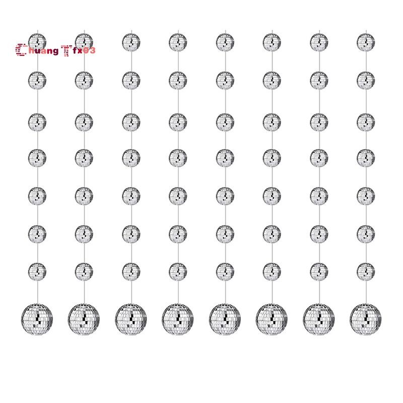 Chuangtfx03Mini Disco Ball 4.9ft 8-Packสําหรับงานแต่งงานคริสต์มาส 70s Dance Music Party เครื่องประดั