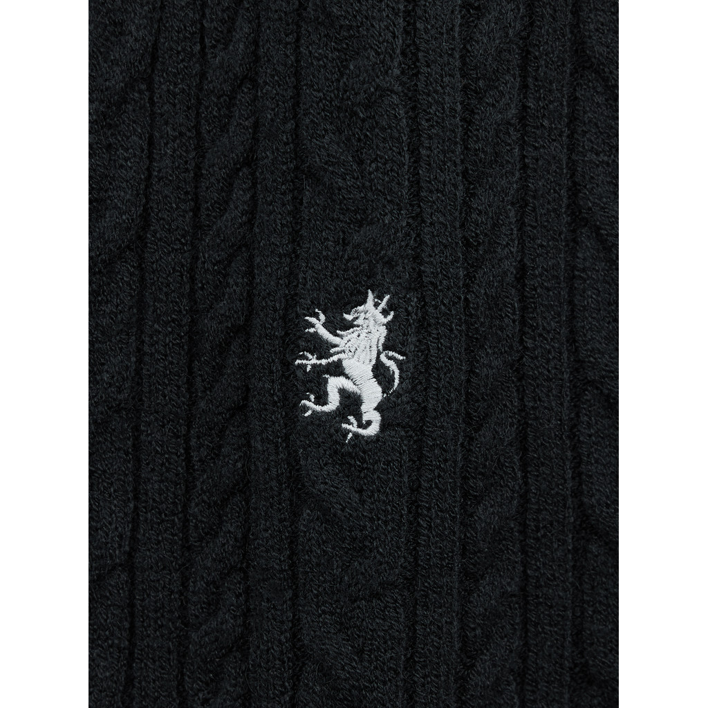 AIIZ เสื้อคาร์ดิแกนคอวีผู้ชาย ผ้าถักทอลายเคเบิล AIIZ Men's Cable Flat Knit Cardigan - รูปที่ 2