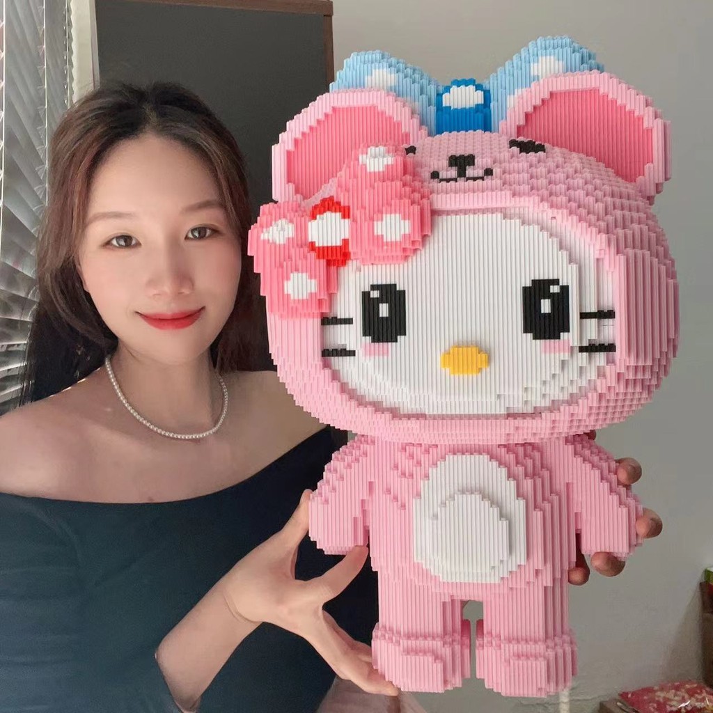สินค้าใหม่พร้อมสต็อกเข้ากันได้ Lego Building Blocks Hello Kitty KT Melody การศึกษาประกอบอาคารบล็อก L