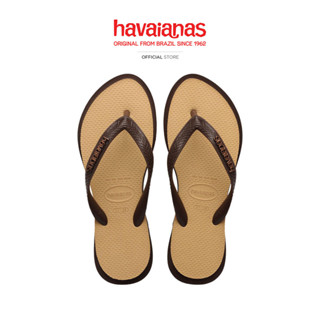 HAVAIANAS รองเท้าแตะ Top Point Fusion Flip Flops BROWN/GOLD …