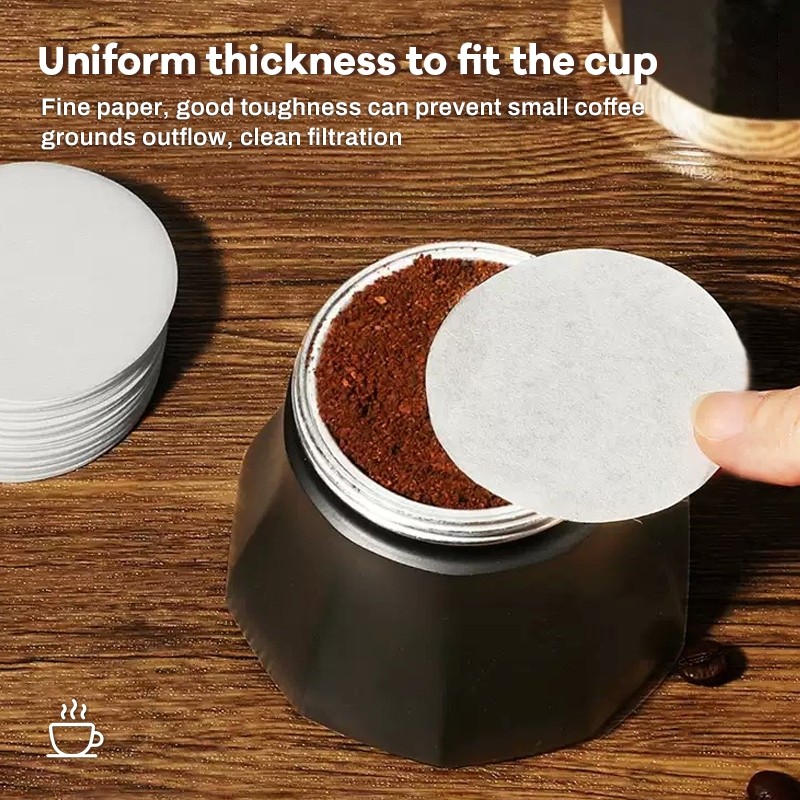 COD กระดาษกรองกาแฟวงกลม - แผ่นกรอง 100 แผ่น กระดาษดริป สำหรับ หม้อต้มกาแฟ Moka Pot Paper Filter โมก้าพอท กรองกาแฟ - รูปที่ 3