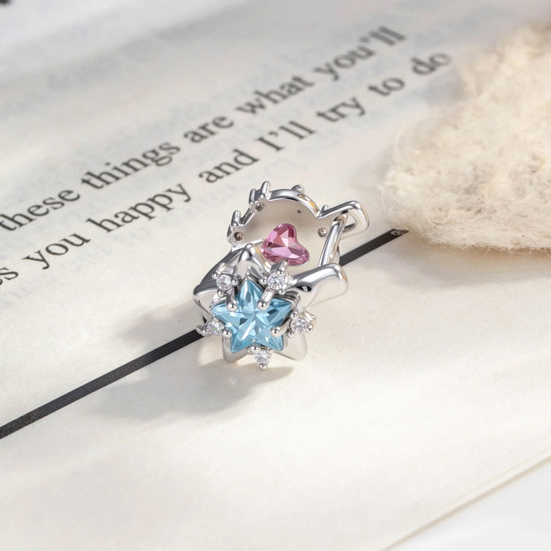 ต่างหูฝังหัวใจ Star Zircon AB สไตล์คลาสสิก สวมใส่ง่ายสำหรับทุกโอกาส ราคา ถูกที่สุด ดีลบีเคเค แกลเลอรีภาพที่ 6