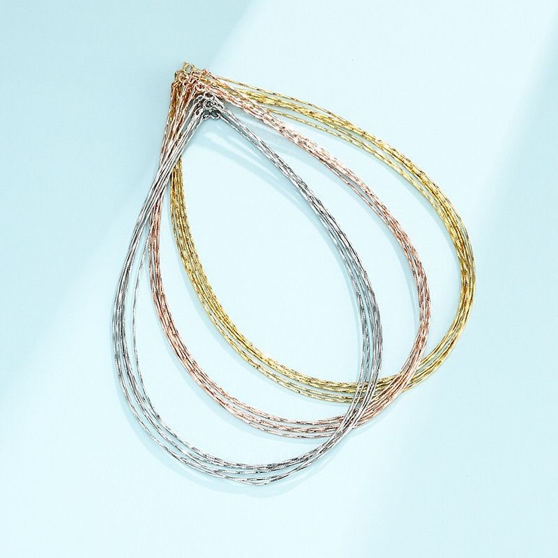 T Thailand Amulet Chain Clavicle Chain Collar Gold Silver Car Flower Snake Bone Chain Crystal Pendan