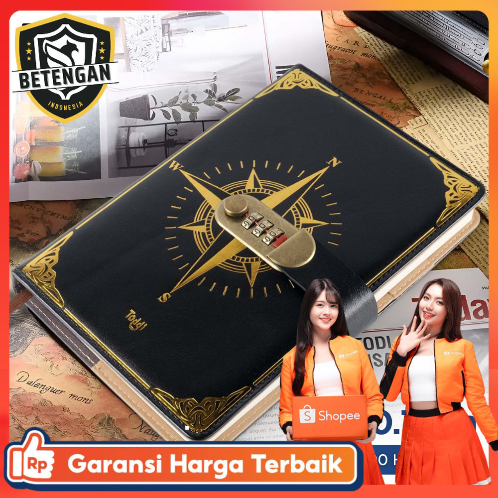 Toddi Leather Notebook Diary 300 หน้า มีตัวล็อค - JJ-03