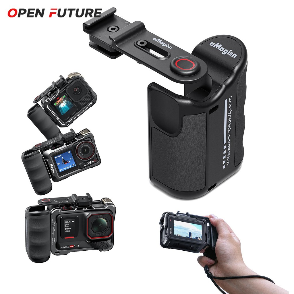 Universal Street การถ่ายภาพ Handle Grip สําหรับ GoPro Hero 13/12/11/10/DJI Action 5 Pro/4/3 กล้องยิง Grip สําหรับ Insta360 X5/X4