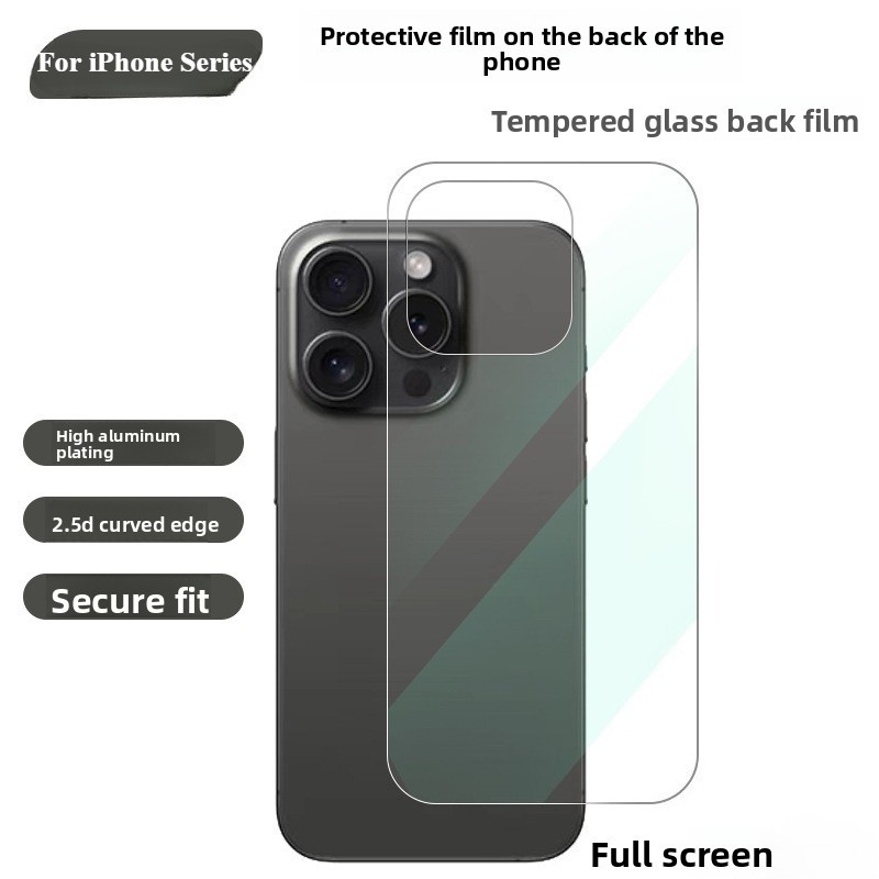 กระจกนิรภัยด้านหลังสําหรับ iPhone17/17air/17Pro/17Promax iPhone16/16Pro/16Pro Max 16e รวมทุกอย่างกระ