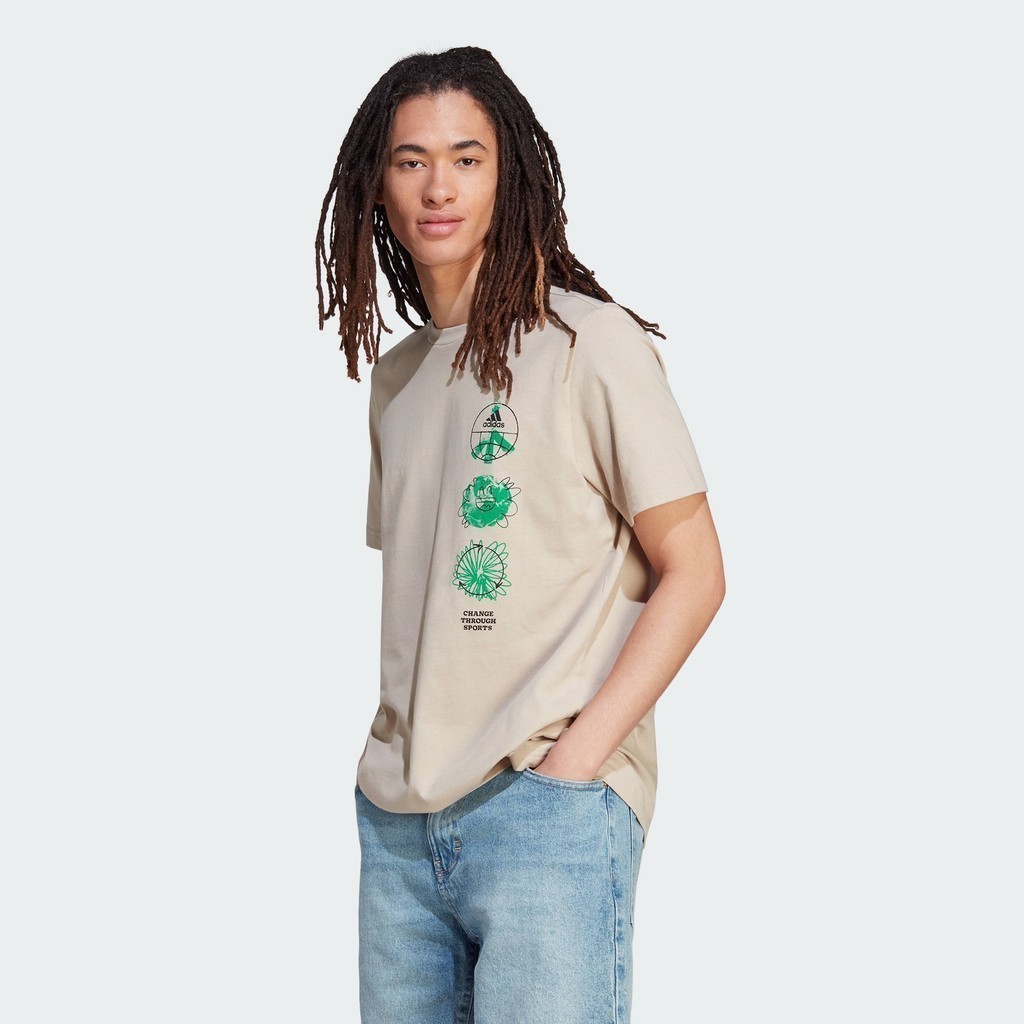 adidas Lifestyle adidas Sportswear Change Through Sports Triple Tee Men Beige IL5401