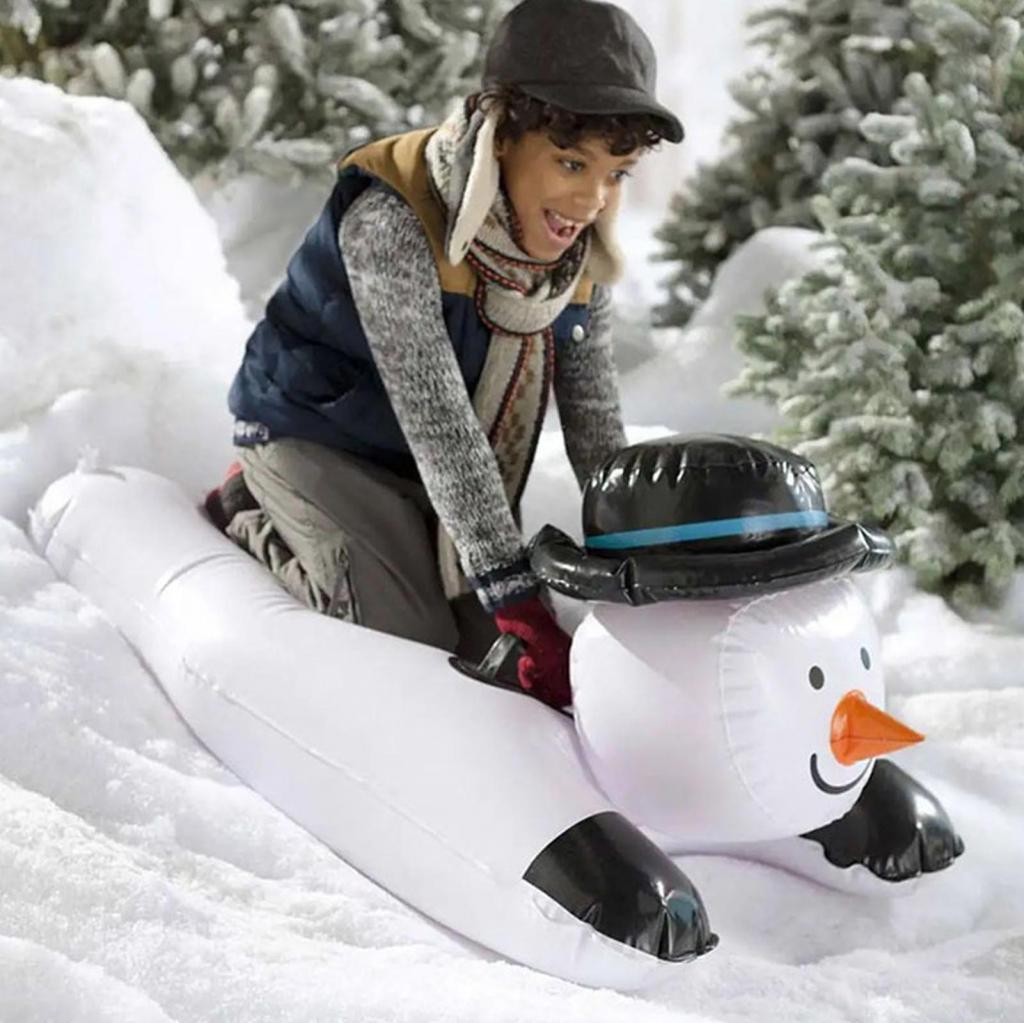 LocalCamera-th Snowman Tube Tube Winter Winter Thickened PVC เลื่อนด้วยมือจับเพื่อความสนุกกลางแจ้ง