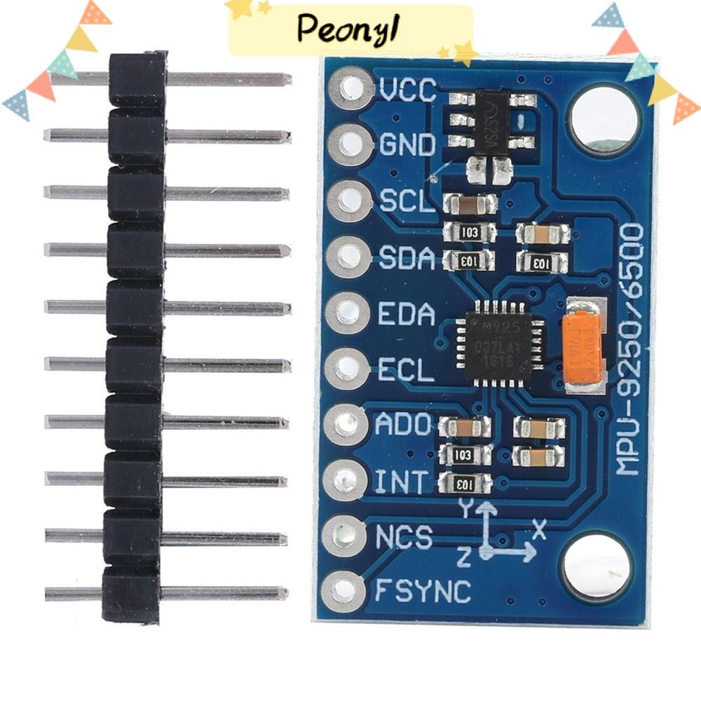 PEONY เซ็นเซอร์ 9 แกน, 16 บิต MPU-9250 GY‐9250 Gyroscope โมดูลเซ็นเซอร์ 3-5V เซ็นเซอร์เร่งความเร็ว 9
