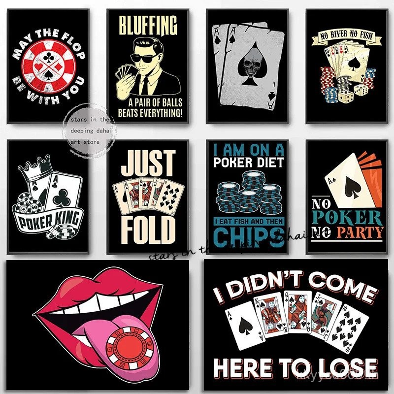 Vintage Poker Card Poker Casino Gambling Spades Ace Card Black Cat Art โปสเตอร์ผ้าใบภาพวาด Wall Art 